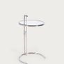 Adjustable chrome and glass side table Image 2
