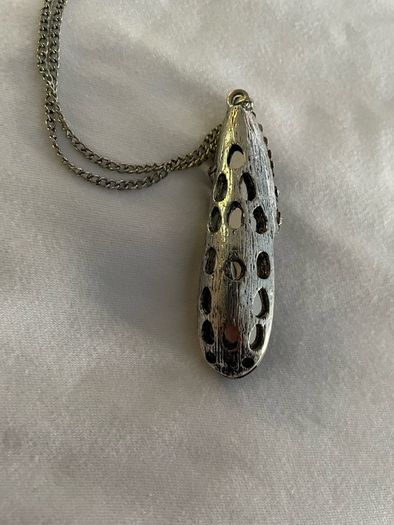 Big Black diamond pendant necklace
