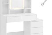 Dressing table with LED lighting and drawers