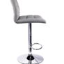 Modern Bar Stools Set of 2 Leatherette   Exterior,Double Needle Sewing,Height Adjustable,Chrome Footrest and Base,Bar Chairs for Kitchens,Counter and Home (Grey) Image 8