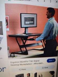 Computer desk - adjustable height for desk top.