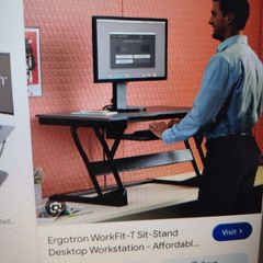 Computer desk - adjustable height for desk top.