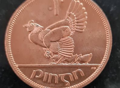 Ireland 1966 Fantastic Unc 1d Penny coin #A