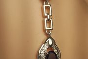 Sterling Silver Natural Amethyst Drop Pendant and Chain (February Birthstone)
