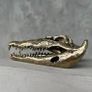 Saltwater Crocodile Skull - Polished Bronze Image 5