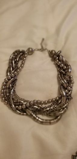 Black And Silver metallic Necklace