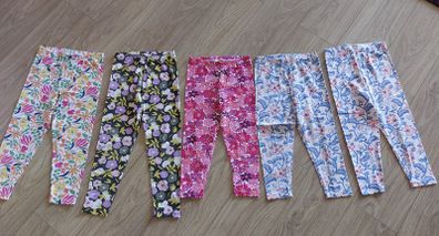 Five brand new 3/4 leggins - size 8/9 years