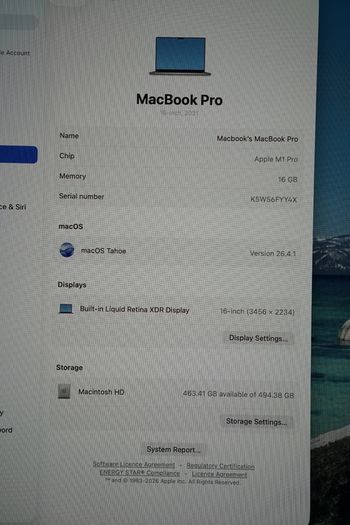 MacBook Pro 16" 2021 M1 Pro | 16GB | 512GB | 99% Battery