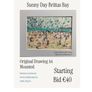 Original Art - Auction - Coastal Aesthetic Beach Art Original Drawing A4 mounted Image 3
