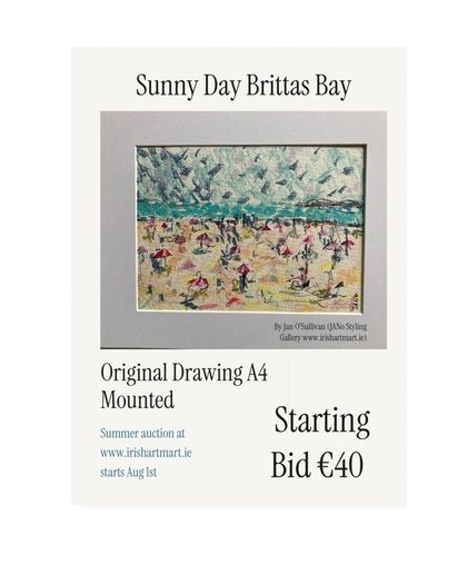Original Art - Auction - Irish Coastal Aesthetic Original Painting 60cm