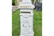 Cast Iron Pillar Post box White CH R 1702B W