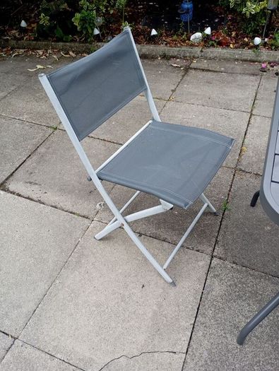 Garden table and two chairs