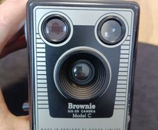 Vintage Kodak Brownie Six-20 Model C Camera with case - 1950s