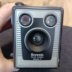 Vintage Kodak Brownie Six-20 Model C Camera with case - 1950s