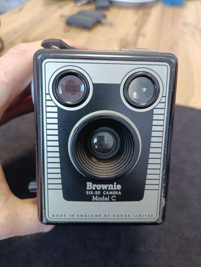 Vintage Kodak Brownie Six-20 Model C Camera with case - 1950s