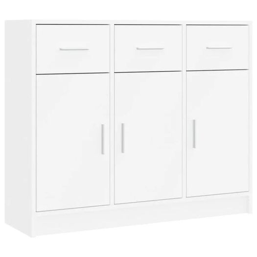 Sideboard White 91x28x75 cm Engineered Wood