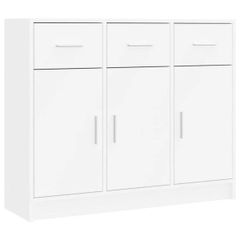 Sideboard White 91x28x75 cm Engineered Wood