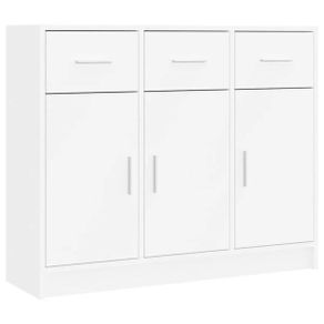 Sideboard White 91x28x75 cm Engineered Wood
