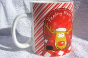 FEELING MERRY (Primark Home, Pennys) - a very large Christmas themed porcelain mug  (excellent unused condition)