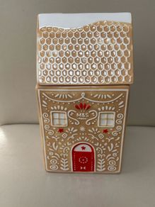M&S gingerbread house ceramic cookie jar (empty)