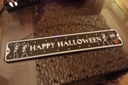 Brand new halloween metal hanging plaque