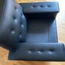 Pair of Black Leather Mid Century Armchairs Image 8