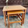 Two Nesting Honey Teak Side Occasional Tables made in Denmark Image 3