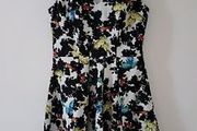 Redherring Black Bird print flared dress size UK12 EU40 Postage included