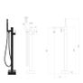 Freestanding Bathtub Faucet Black Stainless Steel 90 cm Image 7