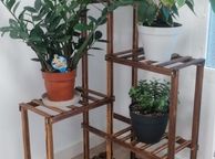 main image for ad Plant Corner Stand 6 Tier Wood Shelf Indoor Outdoor Garden Patio Displaying Shelves Rack for Flowers Succulents Planter Pots