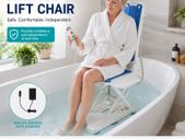 Electric Bath Lift Chair for Elderly  Height Adjustable, Waterproof Bath Seat Lift with Remote Control, 140kg Capacity, Reclining Backrest