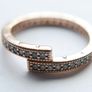 Authentic PANDORA 14k Rose gold plated Sparkling Overlapping Ring size I Image 9