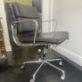 Executive Leather Office Chair Eames Style Black Image 2