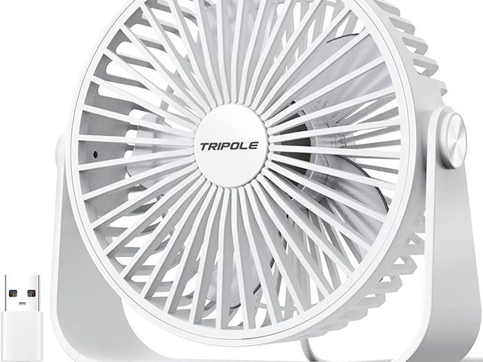 USB Desk Fan, 3 Speeds Adjustable Strong Wind Table Fan, 360 Degree Rotation Mini Personal Fan 6 Inches Portable Cooling Fan for Desktop Office Home Bedroom Car Outdoor Camping MULTIPLE COLOURS AVAILABLE (FREE POSTAGE)