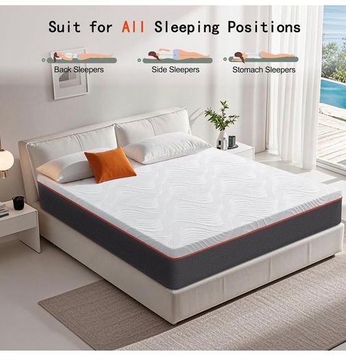 King Memory Foam Mattress, Cooling 5ft Kingsize Mattresses, Medium Firm, with Removable Cover, 150X200X20cm
