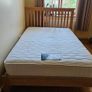 Solid oak small double bed with matres Image 3