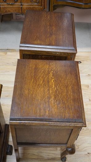 Pair of French Oak Bedside Cabinets