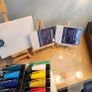 Mini Easels, Canvases & Acrylic Paint Set Image 3