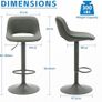 Bar Stool Set of 2 Modern Swivel, Adjustable Counter Height with Faux Leather Upholstered Hollow Back for Kitchen Island, Olive Green Image 2