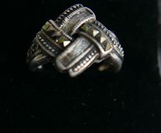 Vintage Estate Sterling Silver 925 Bow Ring (size P1/2 - 5g)