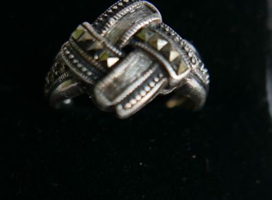 Vintage Estate Sterling Silver 925 Bow Ring (size P1/2 - 5g)