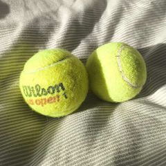 Pair of Tennis Balls (1x Wilson US Open + 1x Unbranded)