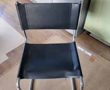 tubular steel chair in chrome and leather mid century genuine classic