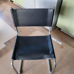 tubular steel chair in chrome and leather mid century genuine classic