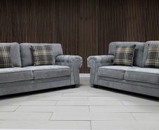 Verona Grey Fabric Fullback Cushions Sofa