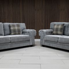 Verona Grey Fabric Fullback Cushions Sofa