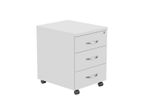 NEW White Three Drawer Lockable Mobile Pedestal