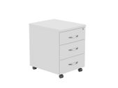 NEW White Three Drawer Lockable Mobile Pedestal