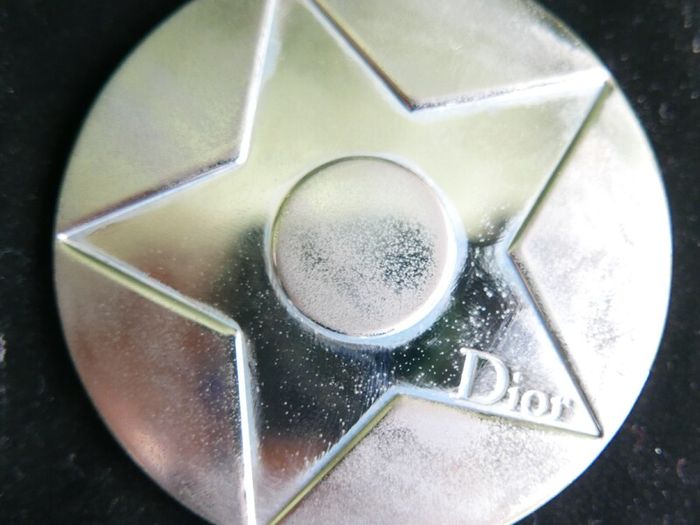 Christian Dior Play Swarovski Diamond Cube Lip Gloss Charm and CHRISTIAN DIOR Lucky Star makeup hand mirror compact brush