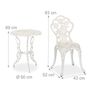 French Country Style Bistro Set Antique Black  Bronze White  Finish Image 9